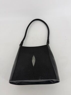 Genuine Stringray Skin & Black Leather Shoulder Bag